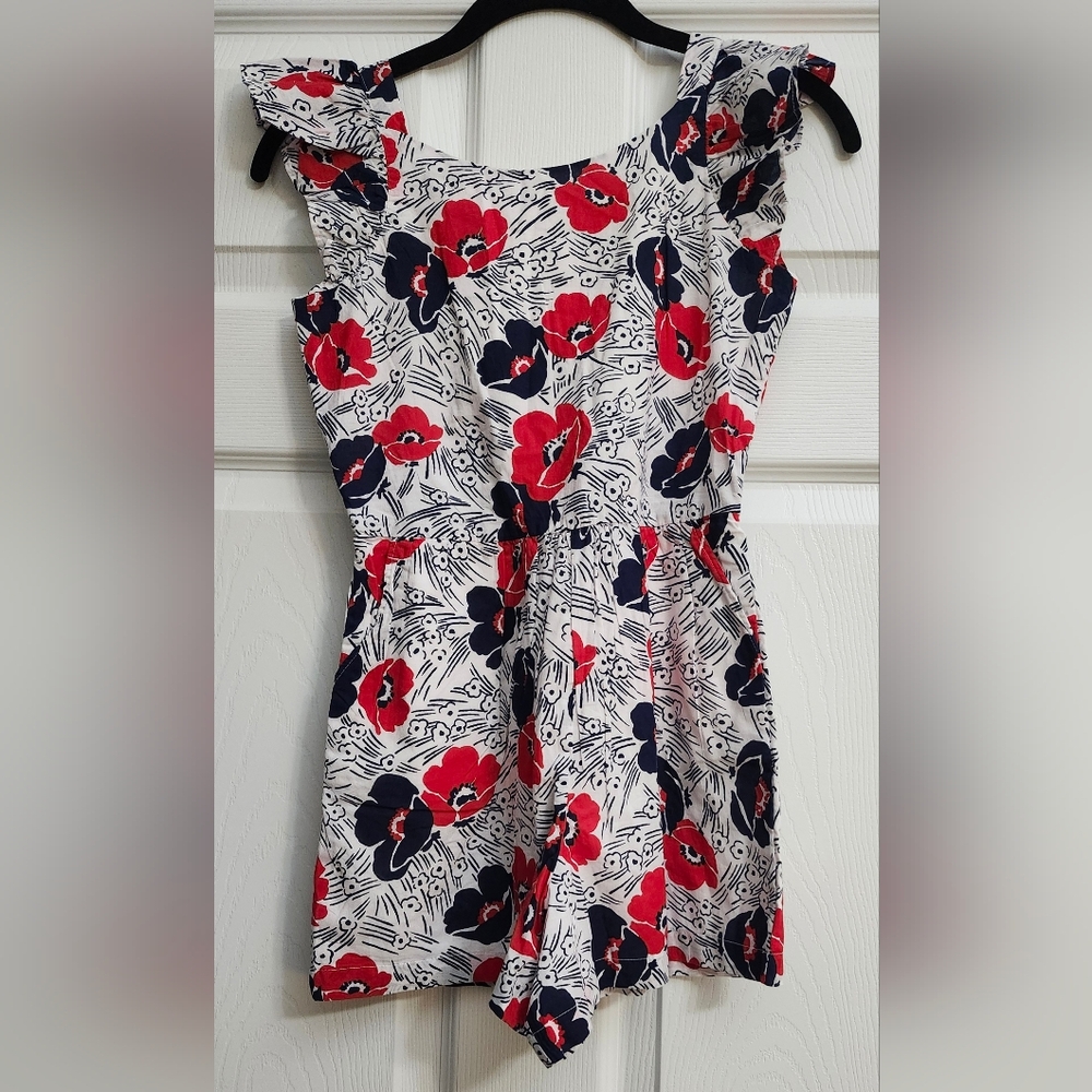 NWT Janie & Jack Romper Girls Size 12 Vibrant Floral Print